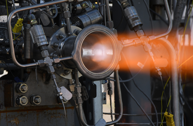 A new nozzle is put through its paces at NASA's Marshall Space Flight Center. A new nozzle is put through its paces at NASA's Marshall Space Flight Center.