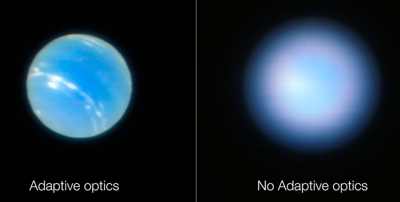 Images of Neptune obtained during testing of VLT's Narrow-Field adaptive optics. Images of Neptune obtained during testing of VLT's Narrow-Field adaptive optics.
