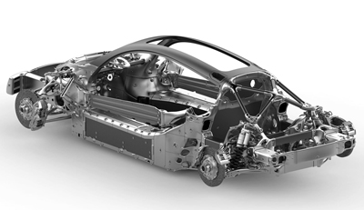 Divergent's 3D printed chassis structure.