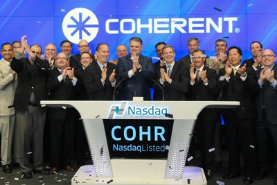 Coherent CEO John Ambroseo rings Nasdaq opening bell
