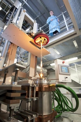 Fiber drawing tower (on Earth)