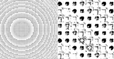 A metasurface features millions of individual, microscopic features.