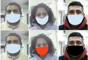 Digitally applied face mask variations used in NIST study.