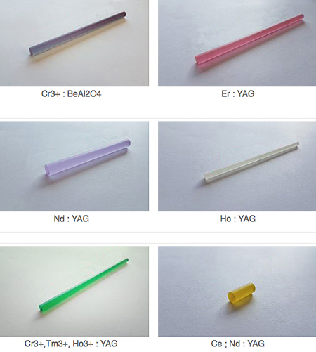 European consortium qualifies Alexandrite laser crystals (top left) for space applications. 