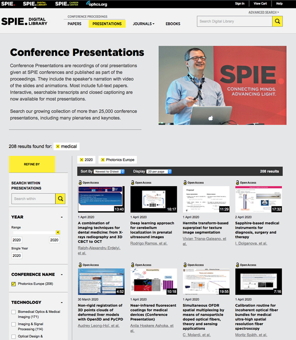 Topics range from nano and quantum tech, to biophotonics, lasers and nonlinear optics, imaging, sensing, and metrology.