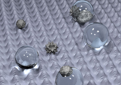 Easy-clean: Water drops do not adhere to the laser-treated aluminum surface. 