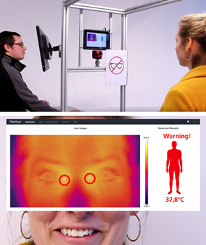 FebriScan LWIR camera: detects elevated body temperatures.