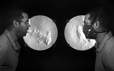 Staymates' home lab reveals how face coverings can slow spread of disease.