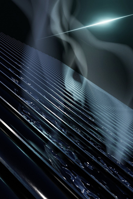 Laser processing turns regular aluminum pitch black.