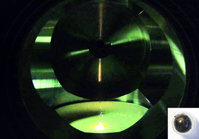 Melting moon dust into spheres under lunar conditions.