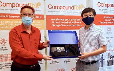 K.S. Ang, COO of CompoundTek, and Professor Wang, of NTU.