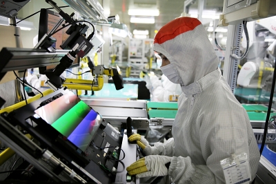 OLED display production at Samsung