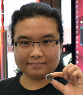 Jie Ren with mini heatsink fan.