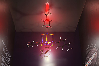 Under infrared light, adamantane-based clusters emit directional white light.