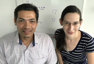 Rice researcher Gururaj Naik and alumna Chloe Doiron.
