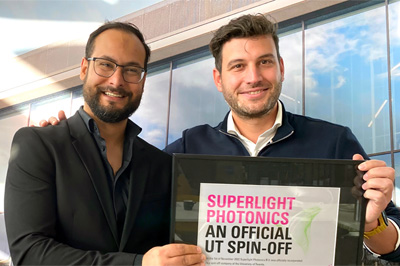 Superlight Photonics founder Haider Zia with CEO Jaap Beernink.