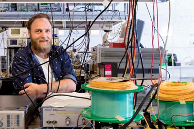 Dr. Moritz Merklein in the Sydney Nanoscience Hub lab.