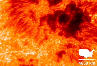 Narrow-band image of the Sun at a wavelength of λ=588.9 nm.