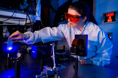 Elizabeth Blackert, in the Rice lab. 