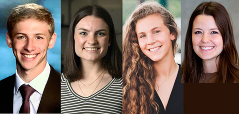 Scholarship winners: Trevor Shooshan, Katherine Koch, Victoria Usachev, Morgan Logsdon Choi.