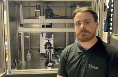 Leo Devlin, from Trinity’s School of Engineering, with the LAPAO machine.