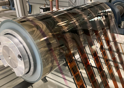 Flexible perovskite solar cell roll-to-roll processing at VTT.