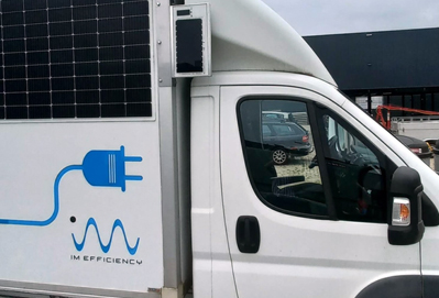 Van-mounted mobile solar irradiance sensor.