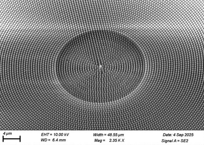 Silica metasurface with no visible imperfections.