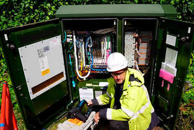 Fiber installation in Surrey, UK.