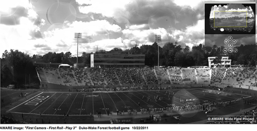 Wide field: Example of megapixel image taken on an Aware camera.