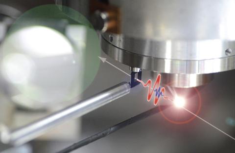 Attosecond observation of changes in the electronic properties of a dielectric induced by light pulses.