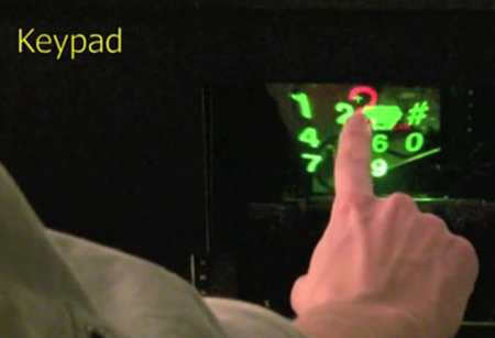 Holoxica's apps include a virtual keypad (above). 