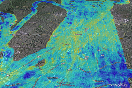 Yellow alert: Image showing relative levels of NO<sub>2</sub> across Leicester.
