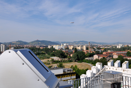 Clean air action: Leicester's NO<sub>2</sub> analysis equipment in Bologna, Italy.