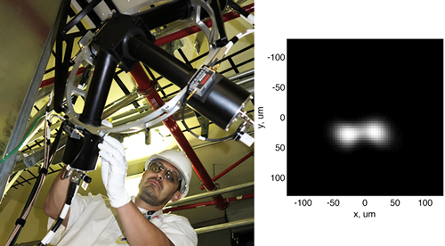 Nifty: Juan Soto prepares the neutron time-of-flight detector.