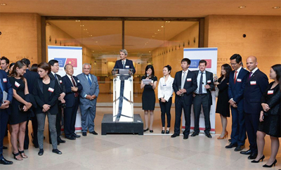 Delegation from China meets Jean-Pierre Raffarin, France's former Prime Minister.
