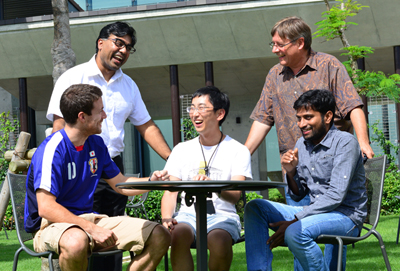 Target team: the OIST researchers involved in the laser-assisted research.