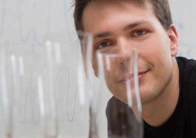Glassy stare: Georg Wachter studies the material properties of quartz.