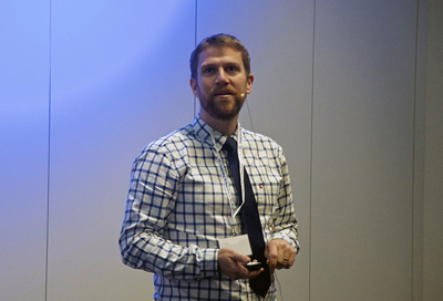 Andrew Bennett addressing the Institute of Photonics.
