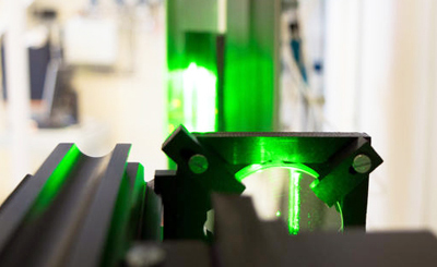 Flow behavior is measured by a bespoke laser, camera and ultrasound system.