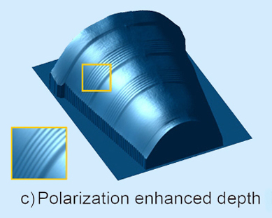 Smooth: render resolution is enhanced with polarized light data. 