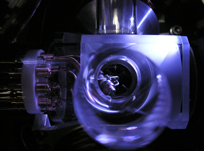 Radio-frequency trap of PTB's optical ytterbium single-ion clock.
