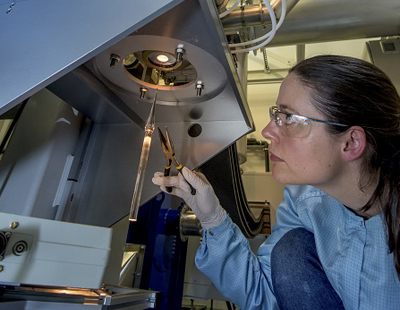 Fiber drawing in the University of Southampton cleanrooms.