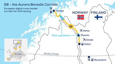Finland's E8 highway aka Aurora, the Arctic intelligent transport test ecosystem.