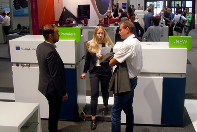 Cool: TruDisk 4001 (left) features an integrated water chiller.