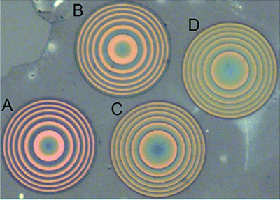 Four ultrathin metalenses developed by the UW / Taiwan researchers.