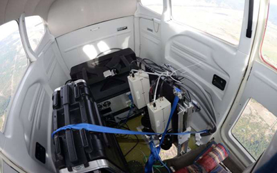 Nowhere to hide: The LiDAR sends a green beam down and back from the plane. 