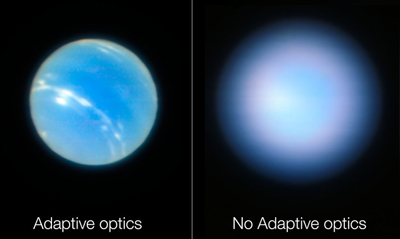 Images of Neptune obtained during testing of VLT's Narrow-Field adaptive optics.